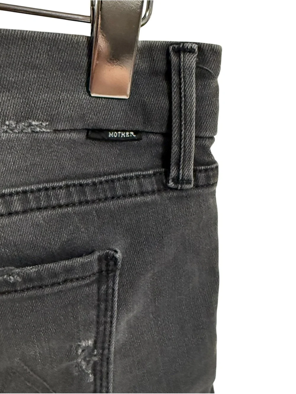 Mother The Looker Bermuda Knee Short  in Last Chance Saloon Wash size 28 gray